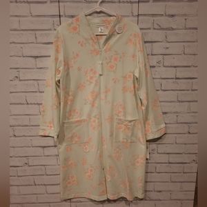 Miss Elaine Women's Size M Housecoat Robe Mint Green Pockets Zip Front New